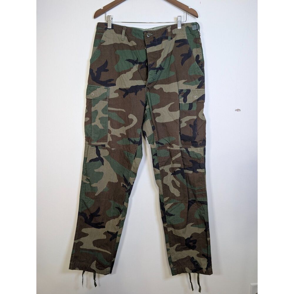 US Military Woodland Camo Cargo Pants Medium 31-35 Long Gorpcore Utility - Picture 2 of 13
